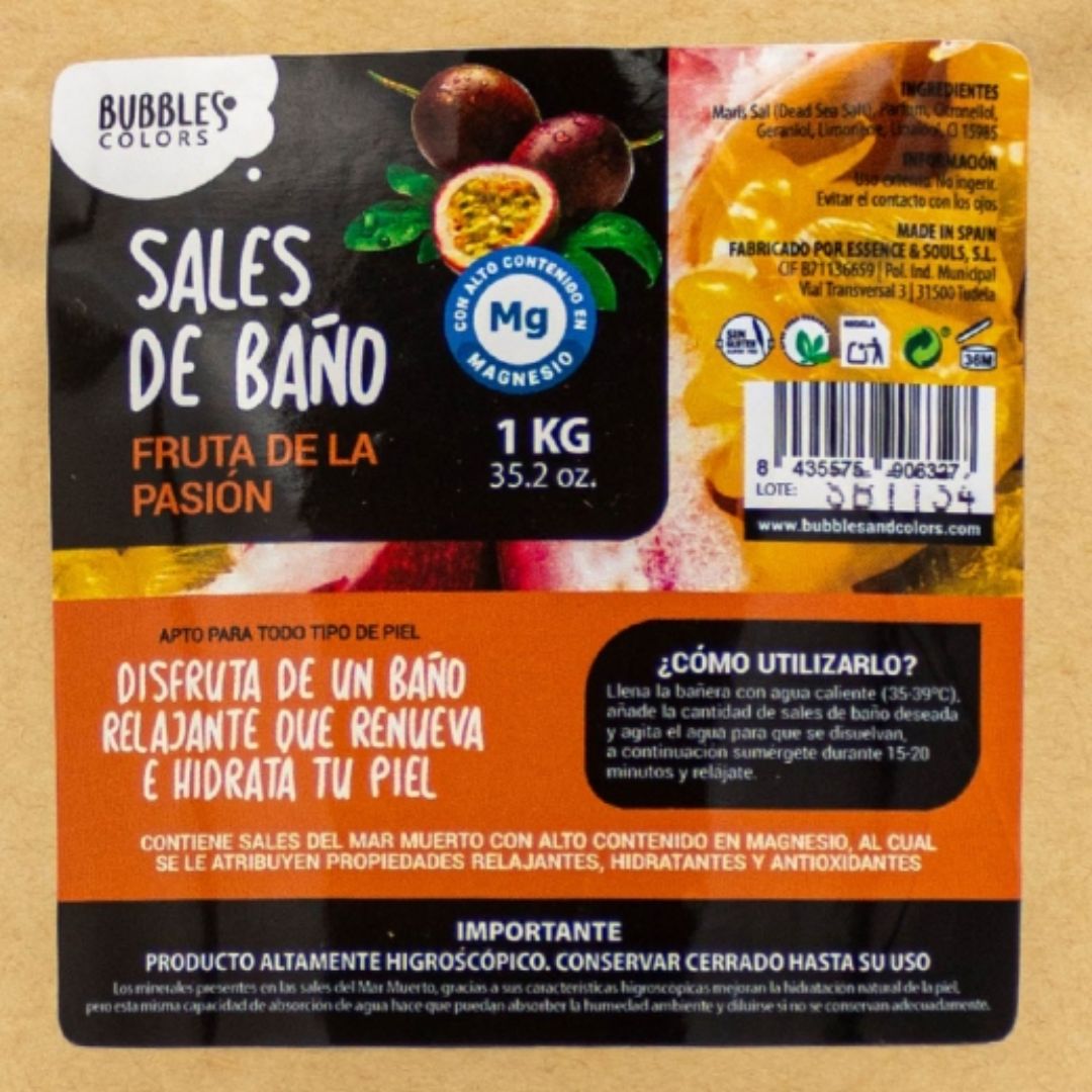 Sales de Baño ricas en Magnesio – Aroma FRUTA DE LA PASIÓN - Imagen 2