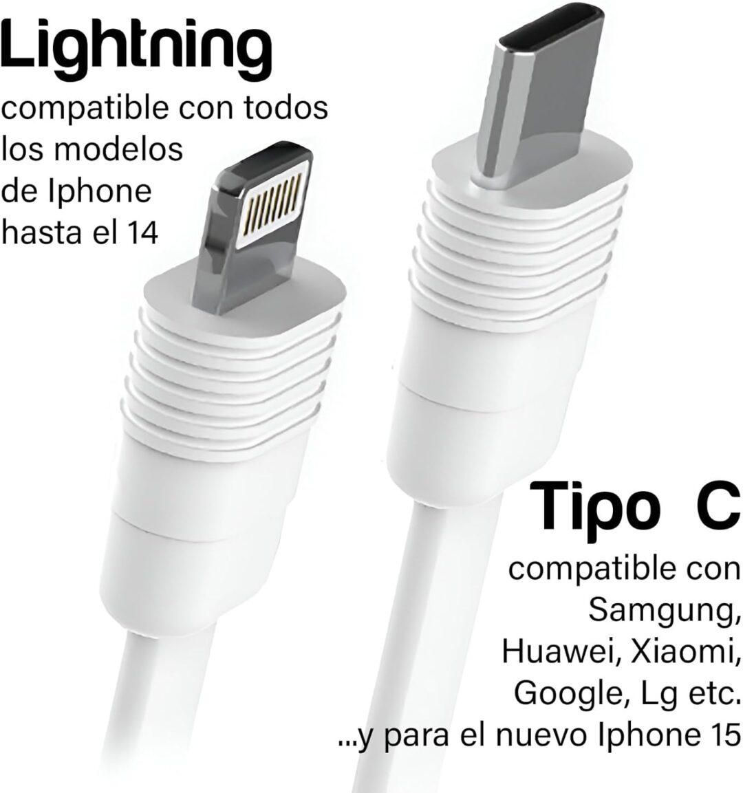 CARGADOR ULTRA RAPIDO 20W ENROLLABLE PARA IPHONE 14 Y ANTERIORES LIGHTNING - Imagen 4
